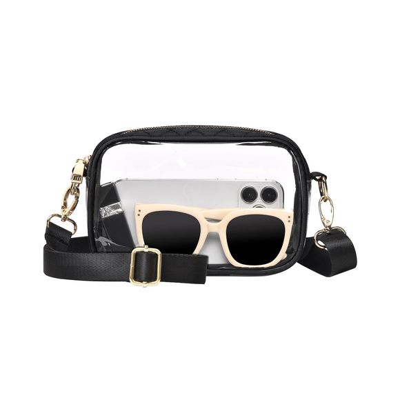 Clear Crossbody Bag Stadium Events, Black Clear Purse Stadium :O - Picture 1 of 6